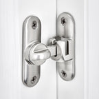 Silvery Barn Door Latches,90/180 Degree Gate Lock,Flip Gate Latches Hardware,Zinc Alloy Right Angle Door Lock Latch,Door Security Sliding Door Latch Lock for Cabinets,Bathroom Silvery_1 Pack