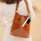 Leather Wristlet Keychain,Car Key Chain Wrist Keychain with 3 Key Ring and Anti-Lost D Ring (White Silver)