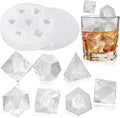 7 Shapes DND Dice Whisky Ice Cubes Mold, 3D Dice Mold DND Accessories For Whiskey Cocktail Summer Ice Drink, Funny DND Gifts For Table Game Lovers Transparent  Transparent