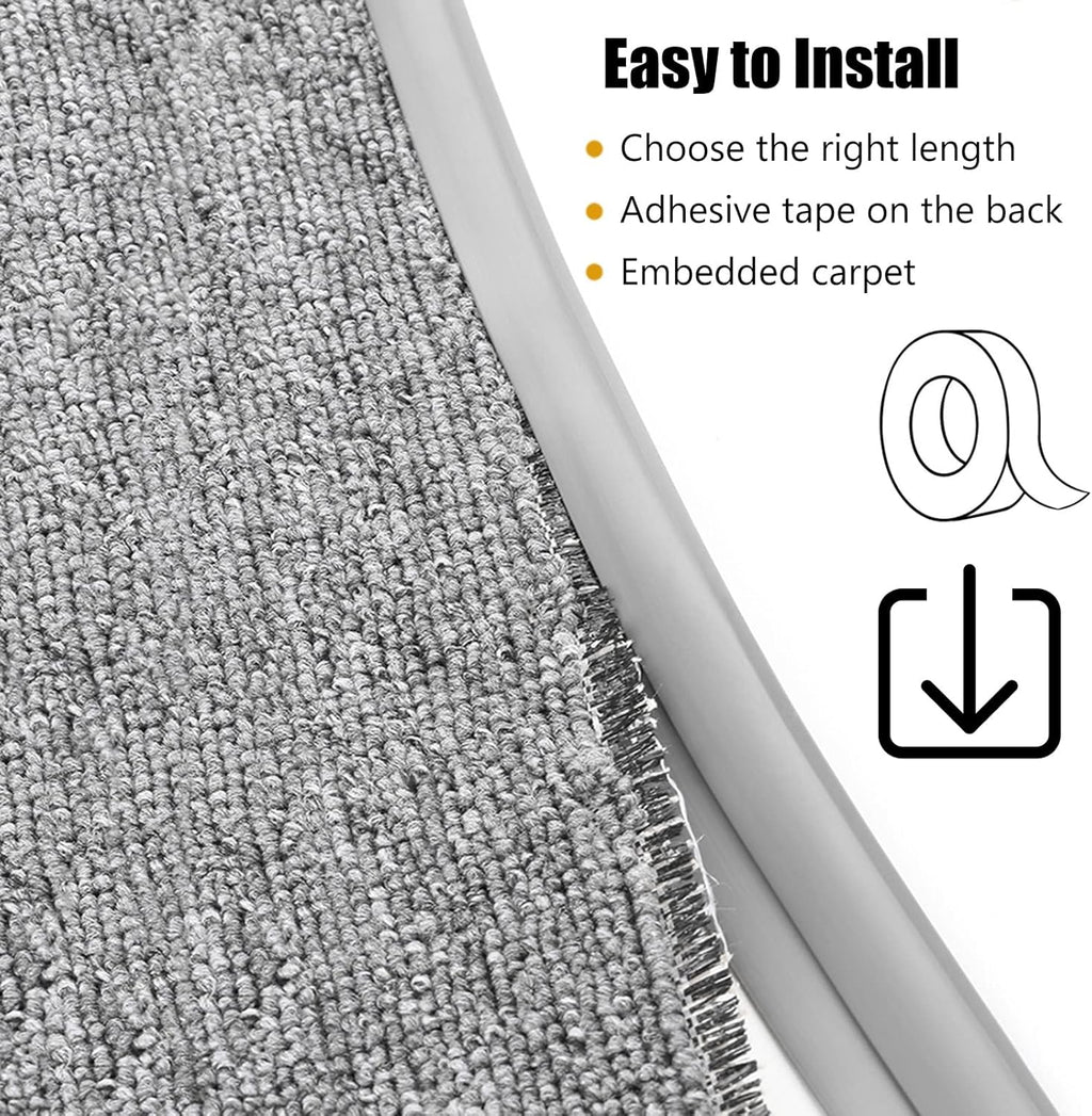 Carpet Edge Binding Trim, Self Adhesive Grey Floor Transition Strip/Rugs Edging Bar for Indoor Doormat Protect, Flexible PVC Seal Molding for Robot Vacuum Cleaner (700cm (23ft))   700cm (23ft)