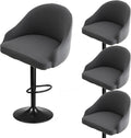 Bar Stool Slipcovers, Swivel Chair Covers with Back, Stretch Counter Bar Stool Covers for Armchair, Kitchen Island Grey 4pcs