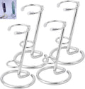 4 Pieces Small Crystal Rod Display Stand - Elegant Iron Gemstone and Mineral Holder, Geode Holder for Small Gemstone Crystal Mineral Agate Two Sizes 2.4x3.7 Inch 3.38×5.11 Inch Size (silver, large)