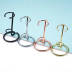 4 Pieces Small Crystal Rod Display Stand - Elegant Iron Gemstone and Mineral Holder, Geode Holder for Small Gemstone Crystal Mineral Agate Two Sizes 2.4x3.7 Inch 3.38×5.11 Inch Size (silver, large)