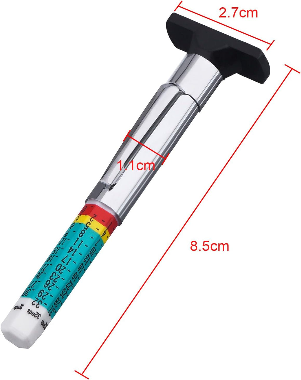 50 Packs Tyre Tread Depth Gauge Color Coded Tire Depth Gauge Tool Tire Tread Accurate Measurement Tools, Green