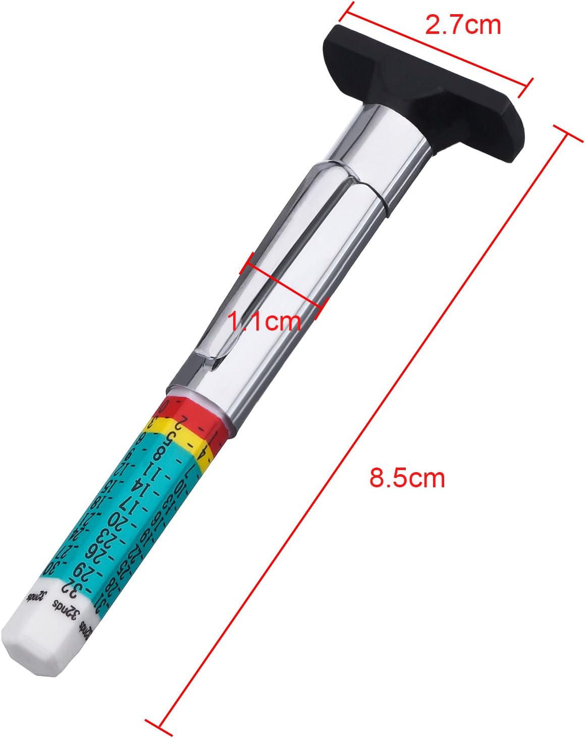50 Packs Tyre Tread Depth Gauge Color Coded Tire Depth Gauge Tool Tire Tread Accurate Measurement Tools, Green