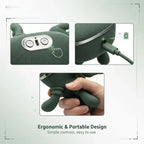 Massager, Real Hand Simulation Shiatsu Deep Tissue Electric Massager for Neck, Back & Shoulders, 3D Kneading, 3-Speed Adjustable USB Rechargeable (Green)