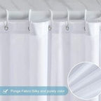 Waterproof Mildew Resistant Shower Curtain, White 200x220cm Fabric Polyester, Compatible with Bathtub or Bathroom, Washable
