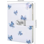 A5 Creative Password Journal with Lock, PU Leather Diary with Combination Lock Password Diary for Notebook Locking Time Book (Style 1)