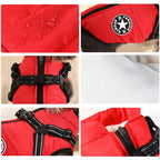 Waterproof Dog Winter Jacket with Harness and Fleece, Compatible with Orange S Size