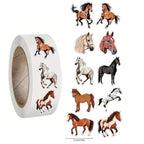 500pcs Cartoon Animal Roll Stickers Bee Horse Dog Chicken Frog Unicorn Notebook Stickers Waterproof Self-adhesive Paper with Hefe Frog