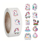 500pcs Cartoon Animal Roll Stickers Bee Horse Dog Chicken Frog Unicorn Notebook Stickers Waterproof Self-adhesive Paper with Hefe Frog