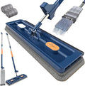 360 Degree Rotatable Mop for Hardwood Floors, Compatible with Microfiber Pads, Blue + 2 Pads