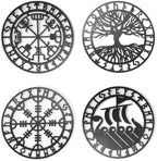 Metallic Viking Wall Art Nordic Compass Decor for Bedroom Living Room