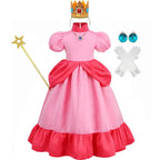 Daisy Princess Dress Girl Cartoon Cosplay Costume Summer Children Orange Party Clothes 2-10 Years Halloween Masquerade Clothes Peach Set Peach Sets 01 3T Tag-110