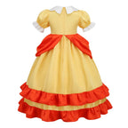 Daisy Princess Dress Girl Cartoon Cosplay Costume Summer Children Orange Party Clothes 2-10 Years Halloween Masquerade Clothes Peach Set Peach Sets 01 3T Tag-110
