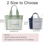 Handmade Canvas Shoulder Bag for Women Black Medium with Compartments Zipper College School Work Travel