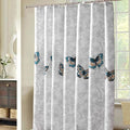Shower Curtain 220x200cm Bathroom Curtain with Hooks Mildew Resistant