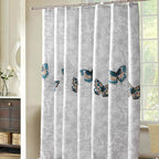 Shower Curtain 220x200cm Bathroom Curtain with Hooks Mildew Resistant