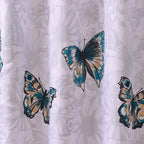 Shower Curtain 220x200cm Bathroom Curtain with Hooks Mildew Resistant