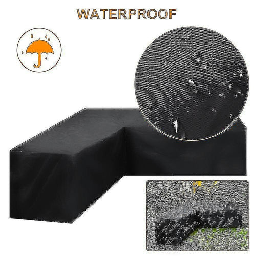 12 Sizes L-Shape All-Weather Cover Waterproof Rattan Corner Furniture Protector Garden Patio Outdoor Sofa Cover Dust Cover215*215*87cm