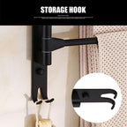 Swivel towel rack wall mounted bathroom towel holder rotating rack space saving 4 arms black