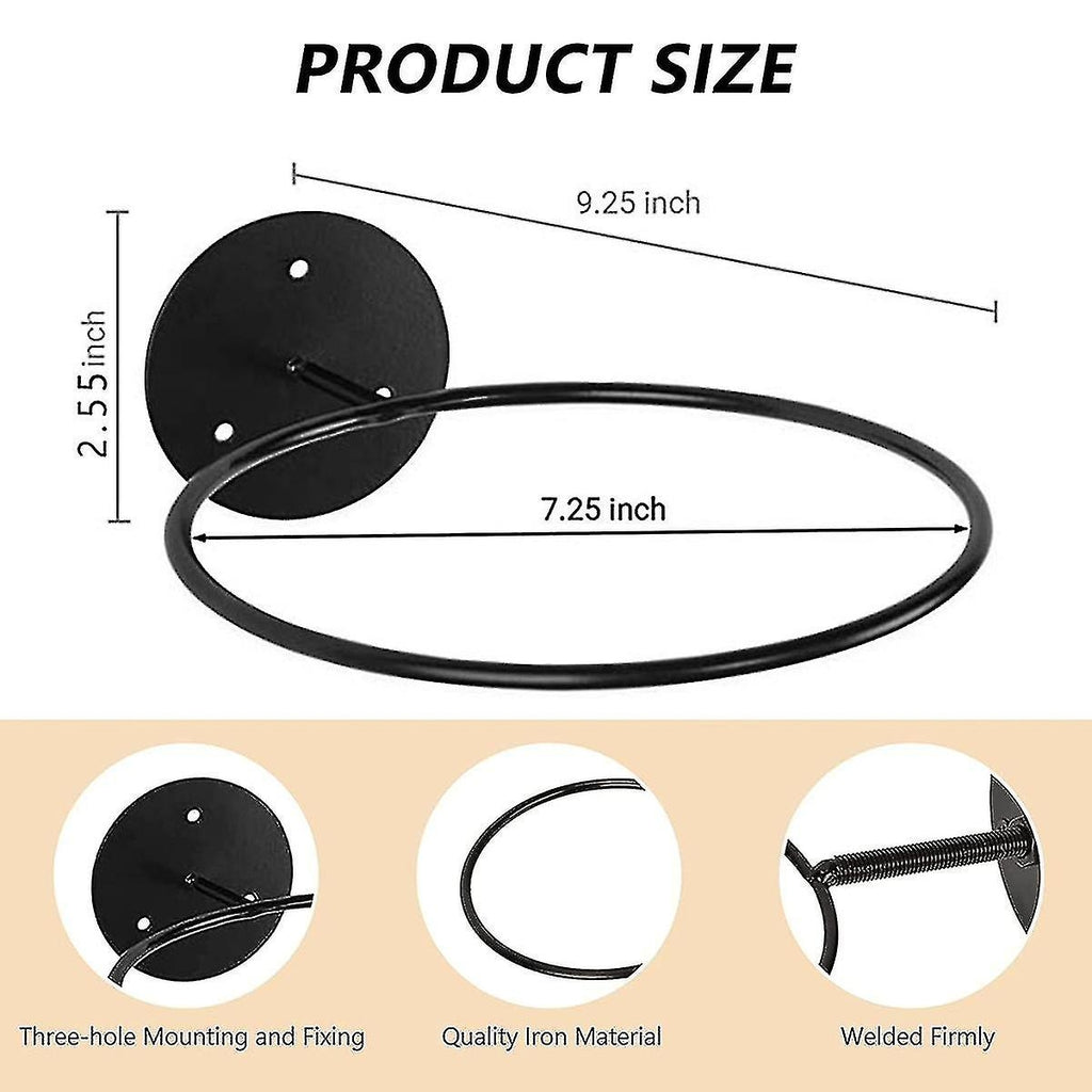 3pcs Wall Mounted Ball Rack Iron Basketball Storage Display Holder Football Rugby Hanging Rack Space Saving - Perfect Black 3pc