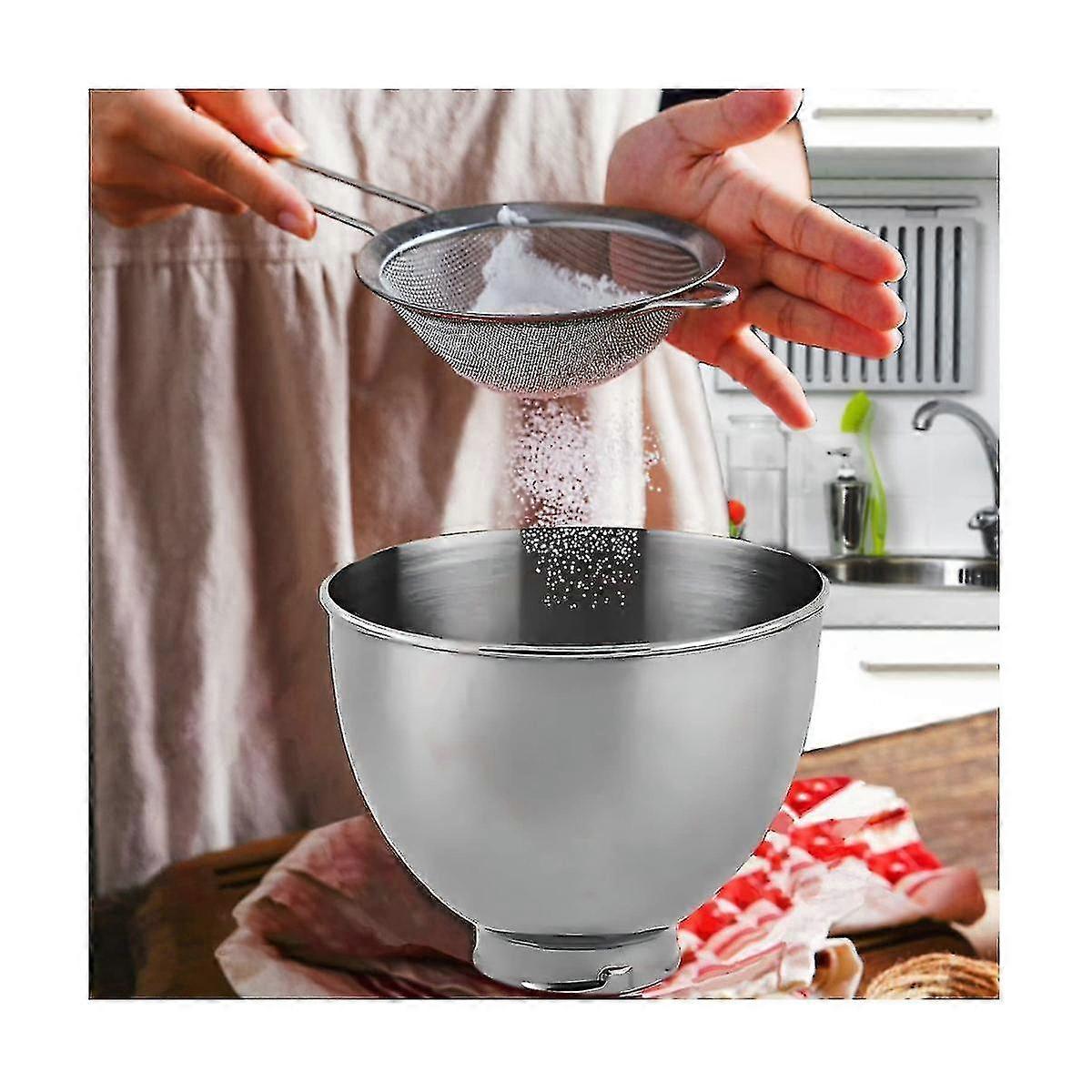 304 Stainless Steel Bowl Compatible with KitchenAid Classic and Artisan 4.5-5 QT Tilt-Head Mixers 5 Quart