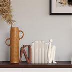Heavy Duty Decorative Bookends for Shelves and Office Desks Brown