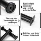 Furniture Legs Black 4 pcs Adjustable 18-30 cm with 18 Screws Metal Cabinet Feet for Sofa Table Chair
