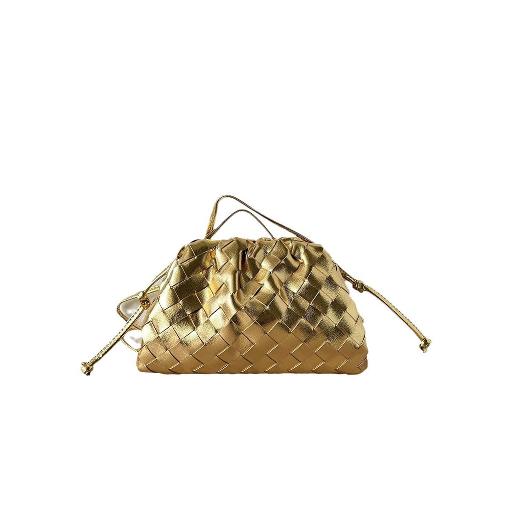 Cloud Backpack 2024 New Style Bag Ladies Cow Leather Crinkle Dumpling Bag Ladies Handbag Shoulder Bag MJ51 White 22*9*14cm
