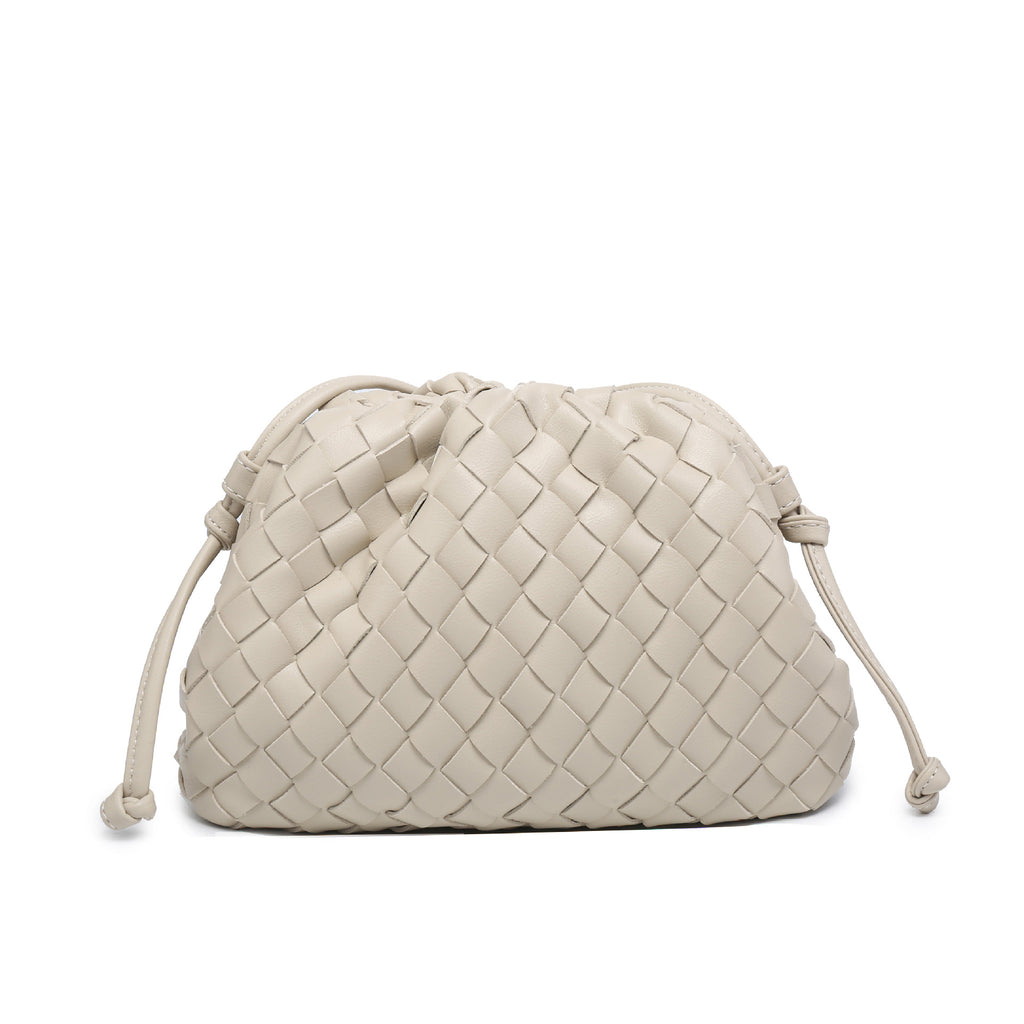 Cloud Backpack 2024 New Style Bag Ladies Cow Leather Crinkle Dumpling Bag Ladies Handbag Shoulder Bag MJ51 White 22*9*14cm