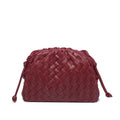 Cloud Backpack 2024 New Style Bag Ladies Cow Leather Crinkle Dumpling Bag Ladies Handbag Shoulder Bag MJ51 Wine Red 22*9*14cm
