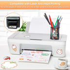 Printable Sticker Paper for Inkjet Printers, 50 Sheets A4 Matte Sticker Paper for Printers, Full Sheet Labels, Sticker Paper