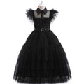 Girls' dress cosplay Wednesday Brigitte princess dress lace details puff sleeves children Skirt + belt 160
