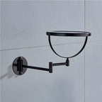 Wall Mounted Makeup Mirror 20cm Black 3 Pack 360 Rotatable Extendable Double Mirror