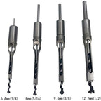 Wood Drill Bit Set for Square Holes, Compatible with Mortise and Tenon Joints, 4-Piece Woodworking Cutting Tools