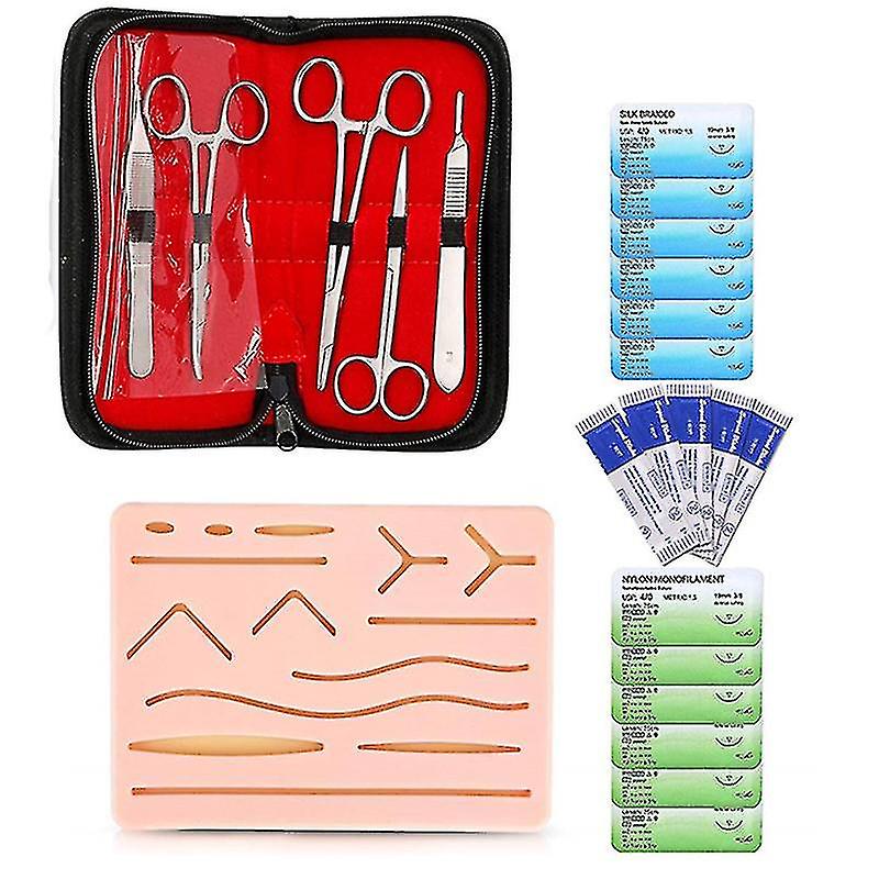 Complete Suture Kit for Students, Including Silicone Suture Pad and Suture Tool Practice Suture Kit