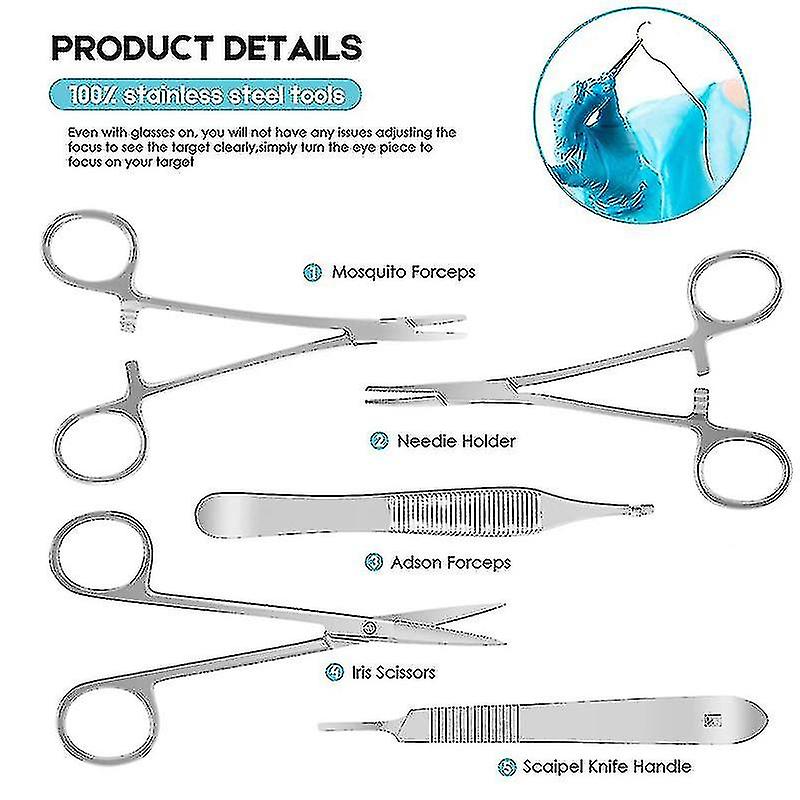 Complete Suture Kit for Students, Including Silicone Suture Pad and Suture Tool Practice Suture Kit
