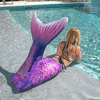 Children's durable mermaid tail for swimming, Monofin included - Perfect purple adult S