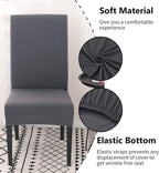 Stretch Chair Covers Set of 4 or 6, Removable Washable Slipcovers for Dining Chairs, Grey Pack of 6, for Home \u0026 Hotel Decoration
