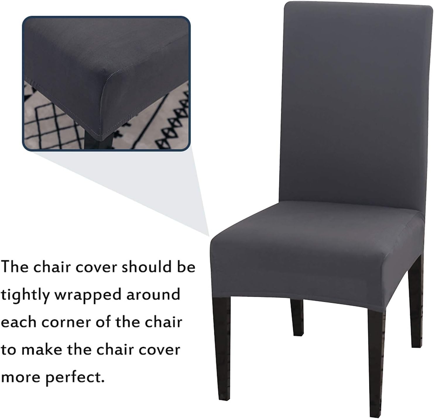 Stretch Chair Covers Set of 4 or 6, Removable Washable Slipcovers for Dining Chairs, Grey Pack of 6, for Home \u0026 Hotel Decoration