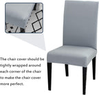 Stretch Removable Washable Chair Covers Set of 4 or 6, Wine Red Hotel Chair Slipcovers Decorations Seat Covers 6pcs