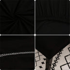 Dining Room Chair Covers Stretchy Washable Set of 6 Black Seat Covers for Hotels Removable Decorative Covers