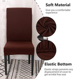 Set of 4 or 6 Chair Covers, Stretchy, Removable, Washable Chair Covers, Decorative Protectors for Hotel, Cafe -tfrf coffee 6pcs