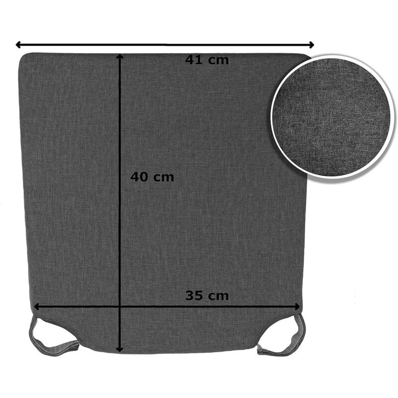Trapezoidal Chair Cushions Set of 4 Comfortable Seat with Inner and Outer Velcro Dimensions 42cm Back 35cm Front