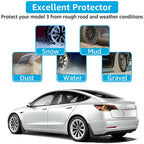 Tesla Model 3 Mud Guards Set of 4 Front and Rear Fenders White Compatible with Tesla