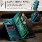 iPhone 16 Plus Leather Wallet Case with Magnetic Zipper Pocket Card Holder Compatible withSamsung Dark Pink