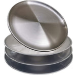 Stainless Steel Dinner Plates, Stainless Steel Plates, 10 inch, Metal Round Dinner Plate for Adults, Eating, Camping, Picnic,Outdoor, Unbreakable Dishwasher Safe(Pack of 4) Silver 10.24 inch