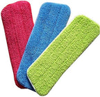 Microfiber Spray Mop Replacement Heads for Wet/Dry Mops,Flat Replacement Heads for Floor Cleaning and Scrubbing Microfiber Pros,Cleaning Pads Compatible with Bona Floor Care System (3 Pack, Blue)