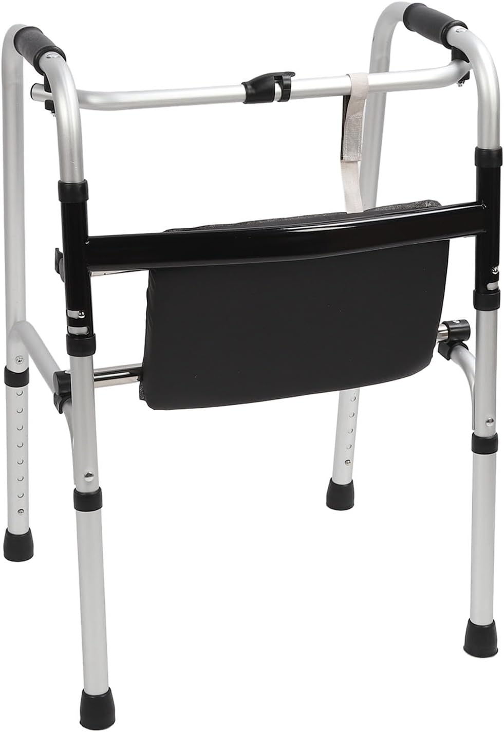 gernie Walker Rest Seat, Universal Seat for Rollator, Load Bearing Attachable Seat for Folding Walker with Non Slip Fixed Buckle, Portable Extra Wide Handicapped Walker Attachable Seat